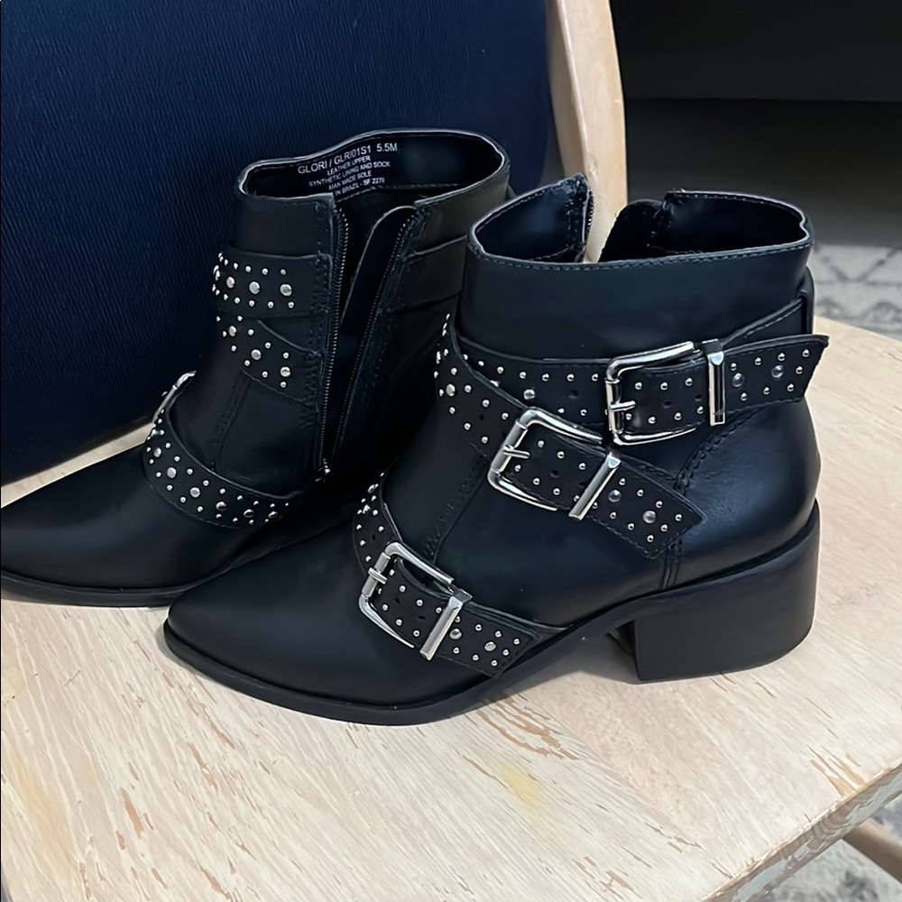 Studded Black Ankle Boots